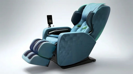 Elektryczny fotel masujący z rozkładanym podnóżkiem, niebiesko-czarny, 130 × 78 × 110 cm