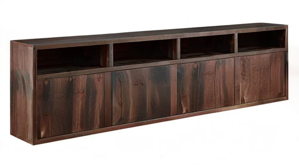 Ciemnobrązowa szafka RTV z litego drewna mango 180 × 40 × 50 cm