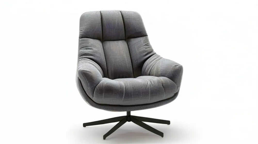 Fotel obrotowy tapicerowany szary/czarny 82 x 88 x 102 cm